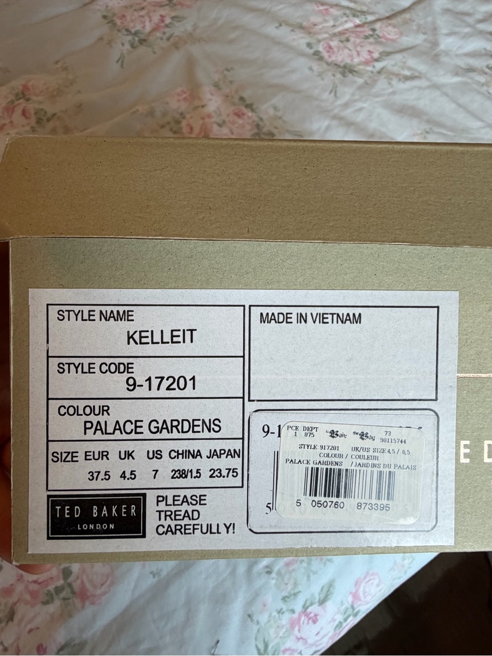 Ted Baker Pink Floral Ribbon Lace Sneakers - Picture 8 of 8